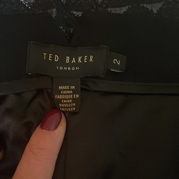 Ted Baker Black Textured Ankle Pants Sz 2 US 6 - Picture 6 of 7